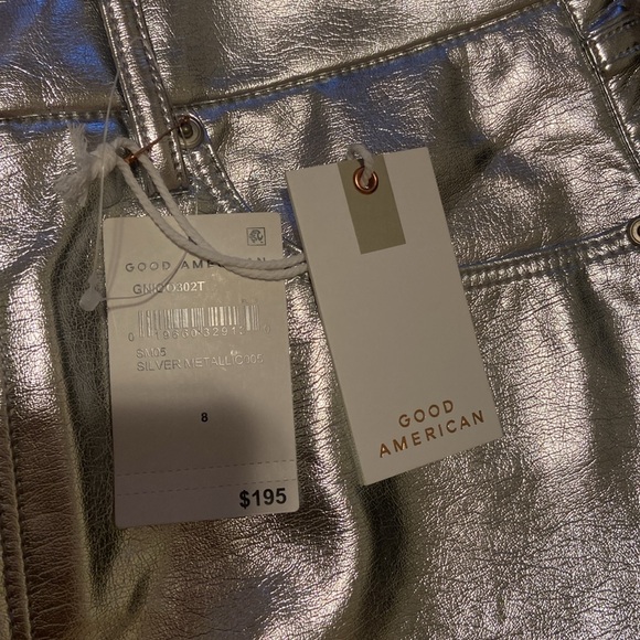 GOOD AMERICAN GOOD ICON METALLIC FAUX LEATHER SIZE 8/29 - Picture 5 of 8
